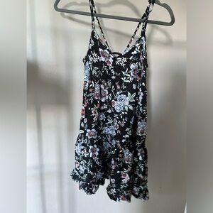 American Eagle Strappy Black Floral Mini Dress